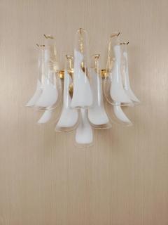 JL Light Style Murano glass wall sconce white feathers large version - 4323347
