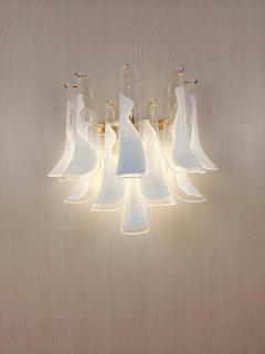  JL Light Style Murano glass wall sconce white feathers large version - 4323348