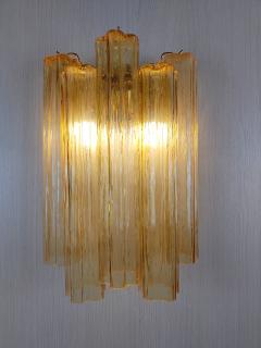  JL Light Style Murano glass wall sconce with amber long alternated tronchi glasses - 4298248