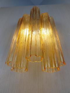  JL Light Style Murano glass wall sconce with amber long alternated tronchi glasses - 4298252