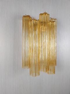  JL Light Style Murano glass wall sconce with amber long alternated tronchi glasses - 4298272