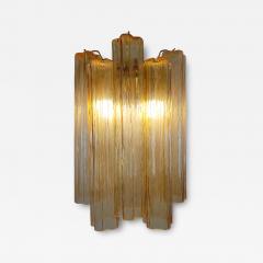  JL Light Style Murano glass wall sconce with amber long alternated tronchi glasses - 4413692