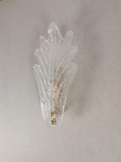  JL Light Style Murano glass wall sconce with clear Fantasy grained leaf - 4297668