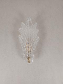  JL Light Style Murano glass wall sconce with clear Fantasy grained leaf - 4297670