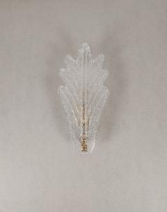 JL Light Style Murano glass wall sconce with clear Fantasy grained leaf - 4297671
