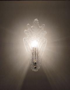  JL Light Style Murano glass wall sconce with clear Fantasy grained leaf - 4297672