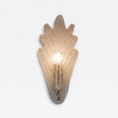  JL Light Style Murano glass wall sconce with clear Fantasy grained leaf - 4413688