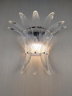 JL Light Style Murano glass wall sconce with clear Palmette glasses - 4297955