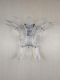  JL Light Style Murano glass wall sconce with clear Palmette glasses - 4297963