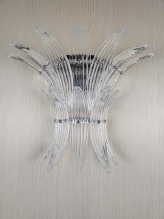  JL Light Style Murano glass wall sconce with clear Palmette glasses - 4297964