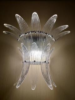  JL Light Style Murano glass wall sconce with clear Palmette glasses - 4297966