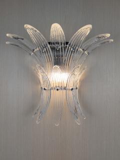 JL Light Style Murano glass wall sconce with clear Palmette glasses - 4402892