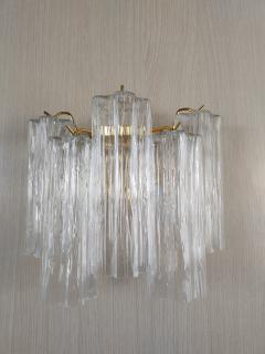  JL Light Style Murano glass wall sconce with clear alternated Tronchi glasses - 4298174