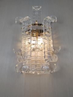  JL Light Style Murano glass wall sconce with clear alternated felci leaves - 4297996