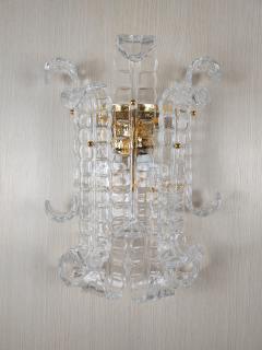  JL Light Style Murano glass wall sconce with clear alternated felci leaves - 4297997