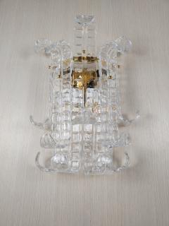  JL Light Style Murano glass wall sconce with clear alternated felci leaves - 4297998
