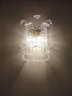  JL Light Style Murano glass wall sconce with clear alternated felci leaves - 4298002