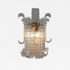 JL Light Style Murano glass wall sconce with clear alternated felci leaves - 4413684