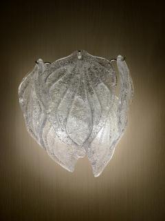  JL Light Style Murano glass wall sconce with clear flame leaves - 4298022