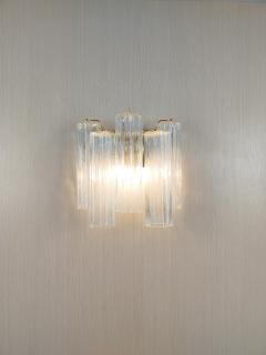  JL Light Style Murano glass wall sconce with side alternated clear tronchi glasses - 4550233