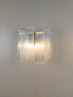  JL Light Style Murano glass wall sconce with side alternated clear tronchi glasses - 4550234
