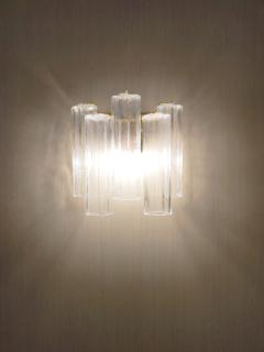  JL Light Style Murano glass wall sconce with side alternated clear tronchi glasses - 4550238