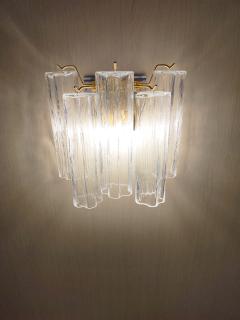  JL Light Style Murano glass wall sconce with side alternated clear tronchi glasses - 4550239