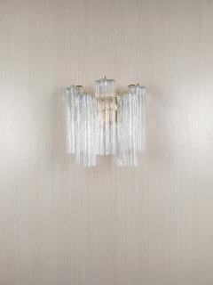  JL Light Style Murano glass wall sconce with side alternated clear tronchi glasses - 4550240