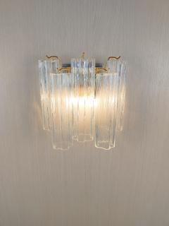  JL Light Style Murano glass wall sconce with side alternated clear tronchi glasses - 4588549