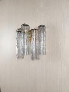  JL Light Style Murano glass wall sconce with side alternated gray tronchi glasses - 4550229