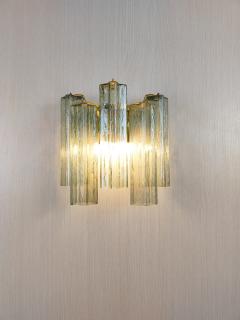  JL Light Style Murano glass wall sconce with side alternated green tronchi glasses - 4550202