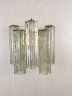  JL Light Style Murano glass wall sconce with side alternated green tronchi glasses - 4550206