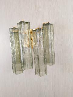  JL Light Style Murano glass wall sconce with side alternated green tronchi glasses - 4550208