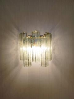  JL Light Style Murano glass wall sconce with side alternated green tronchi glasses - 4550210