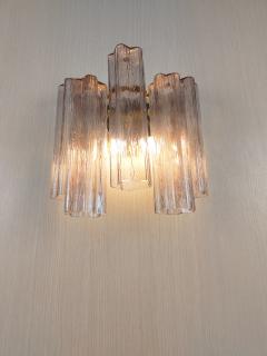  JL Light Style Murano glass wall sconce with side alternated mauve tronchi glasses - 4550213