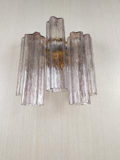  JL Light Style Murano glass wall sconce with side alternated mauve tronchi glasses - 4550217