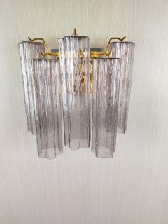  JL Light Style Murano glass wall sconce with side alternated mauve tronchi glasses - 4550218