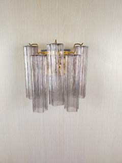  JL Light Style Murano glass wall sconce with side alternated mauve tronchi glasses - 4550222