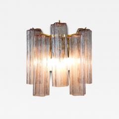  JL Light Style Murano glass wall sconce with side alternated mauve tronchi glasses - 4583596