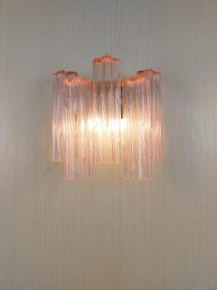  JL Light Style Murano glass wall sconce with side alternated pink tronchi glasses - 4550694