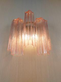  JL Light Style Murano glass wall sconce with side alternated pink tronchi glasses - 4550696