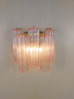  JL Light Style Murano glass wall sconce with side alternated pink tronchi glasses - 4550719