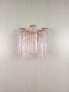  JL Light Style Murano glass wall sconce with side alternated pink tronchi glasses - 4550726