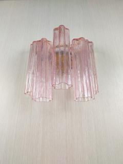  JL Light Style Murano glass wall sconce with side alternated pink tronchi glasses - 4550762
