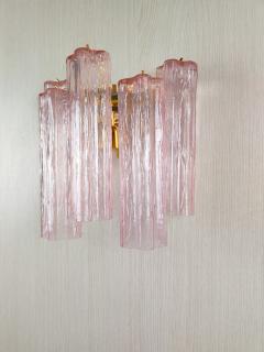 JL Light Style Murano glass wall sconce with side alternated pink tronchi glasses - 4550763