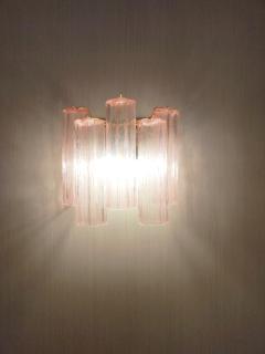  JL Light Style Murano glass wall sconce with side alternated pink tronchi glasses - 4550764