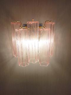  JL Light Style Murano glass wall sconce with side alternated pink tronchi glasses - 4550765