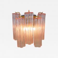  JL Light Style Murano glass wall sconce with side alternated pink tronchi glasses - 4588543