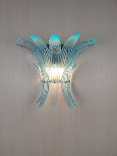  JL Light Style Murano glass wall sconce with turquoise palmette leaves - 4297948