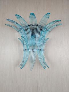  JL Light Style Murano glass wall sconce with turquoise palmette leaves - 4297950